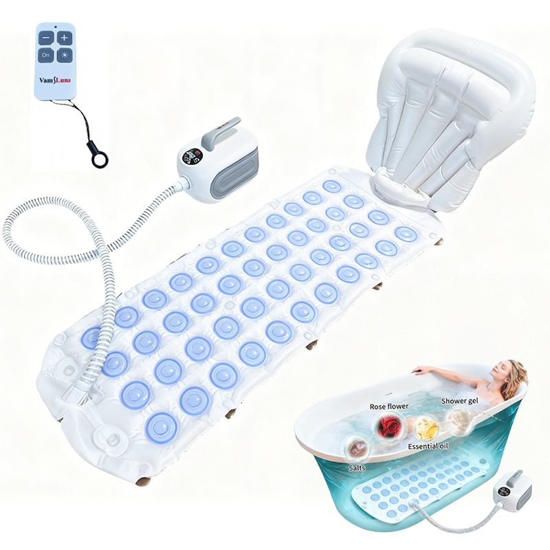 Bathtub Pillow Inflatable - Spa Bubble Bath Massager Portable Bathtub