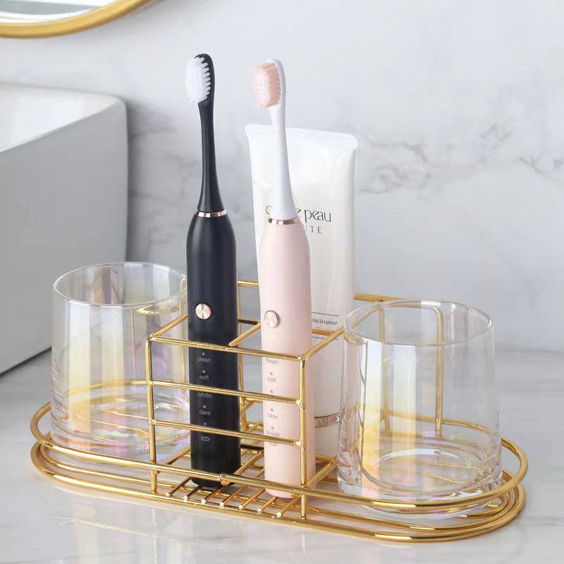 Home Bathroom Shelf - Gold Toothbrush Holder Shelf Bathrooms Wall