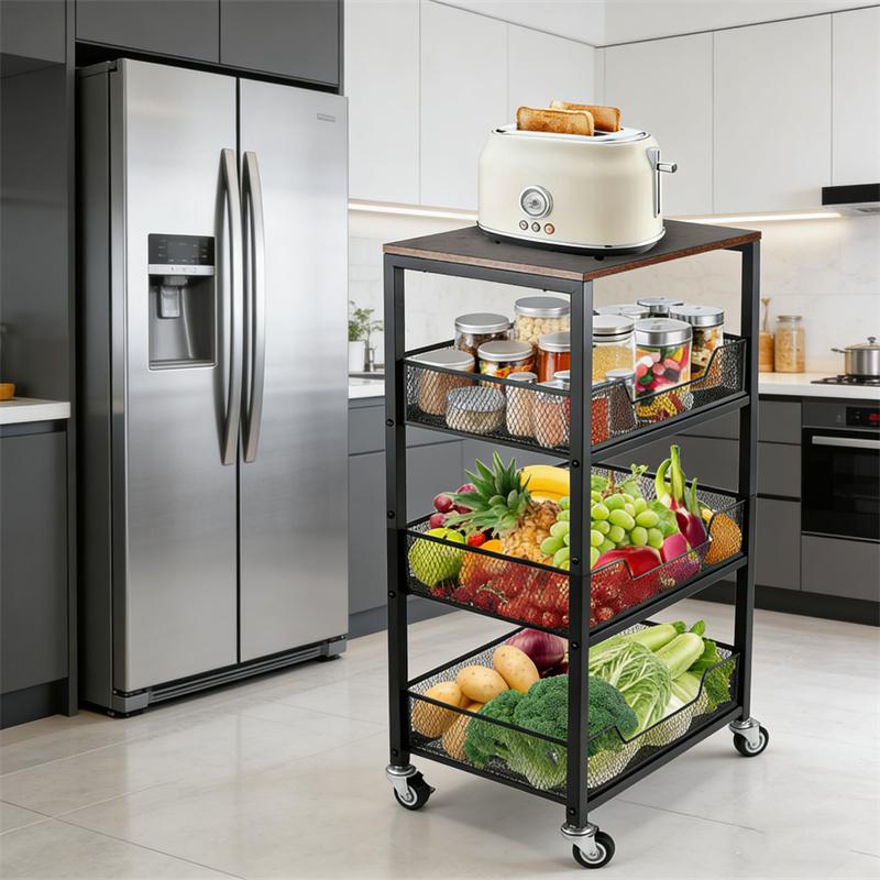 3-Tier Rolling Utility Cart St - огляд і ціна Home Bathroom Shelf