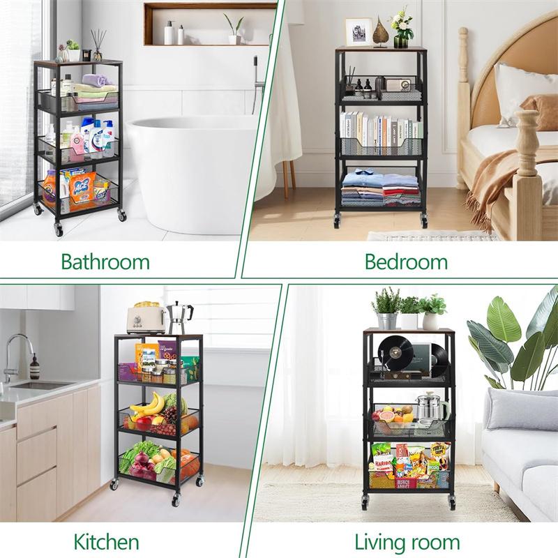 3-Tier Rolling Utility Cart St - огляд і ціна Home Bathroom Shelf