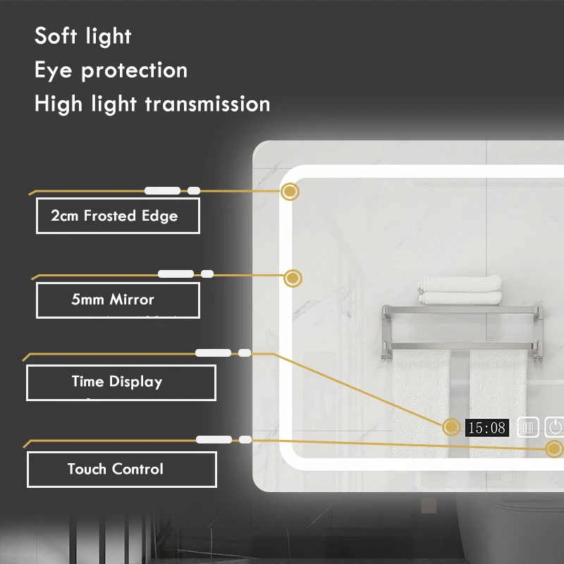 Bathroom Mirror 70x90 cm Recta - огляд і ціна Bathroom Mirror Led
