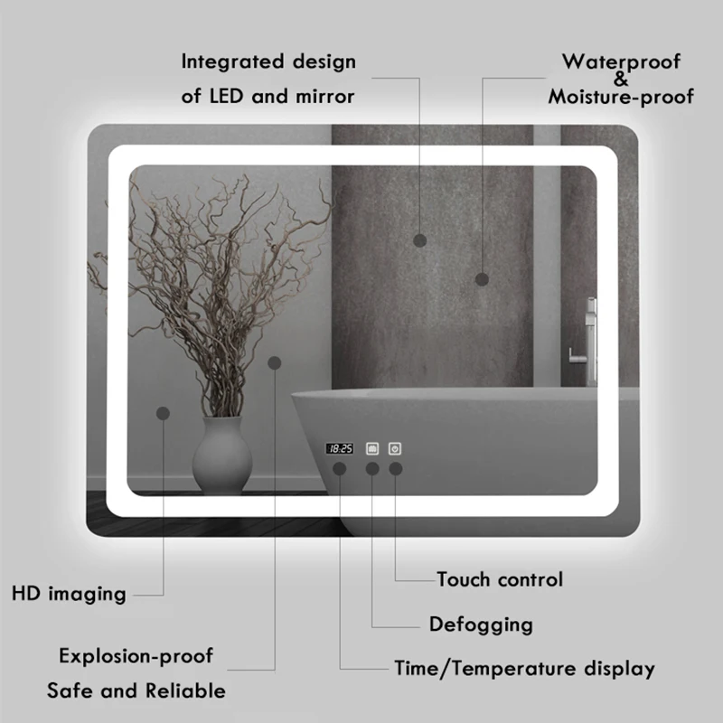 Bathroom Mirror 70x90 cm Recta - огляд і ціна Bathroom Mirror Led
