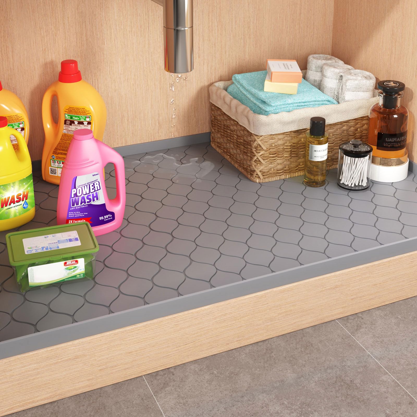 Silicone Under Sink Mat Kitche - огляд і ціна Home Essentials Bathroom Cabinet