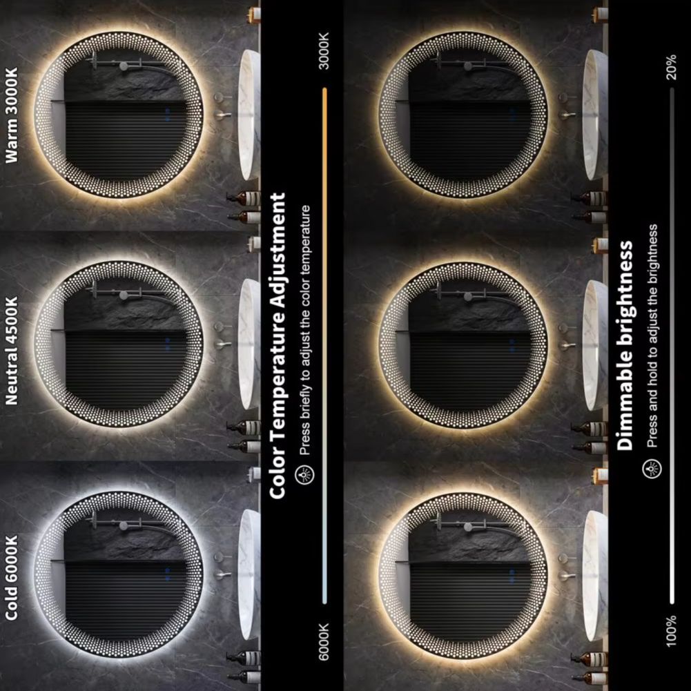 Round LED Bathroom Mirror 3 Co - огляд і ціна Bathroom Mirror Led