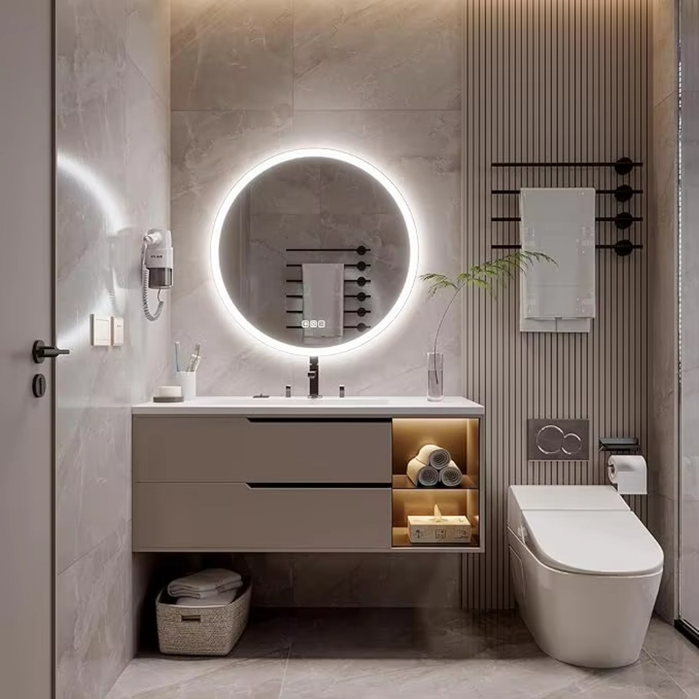 Modern 20-Inch Round Aluminum  - огляд і ціна Bathroom Mirror Led