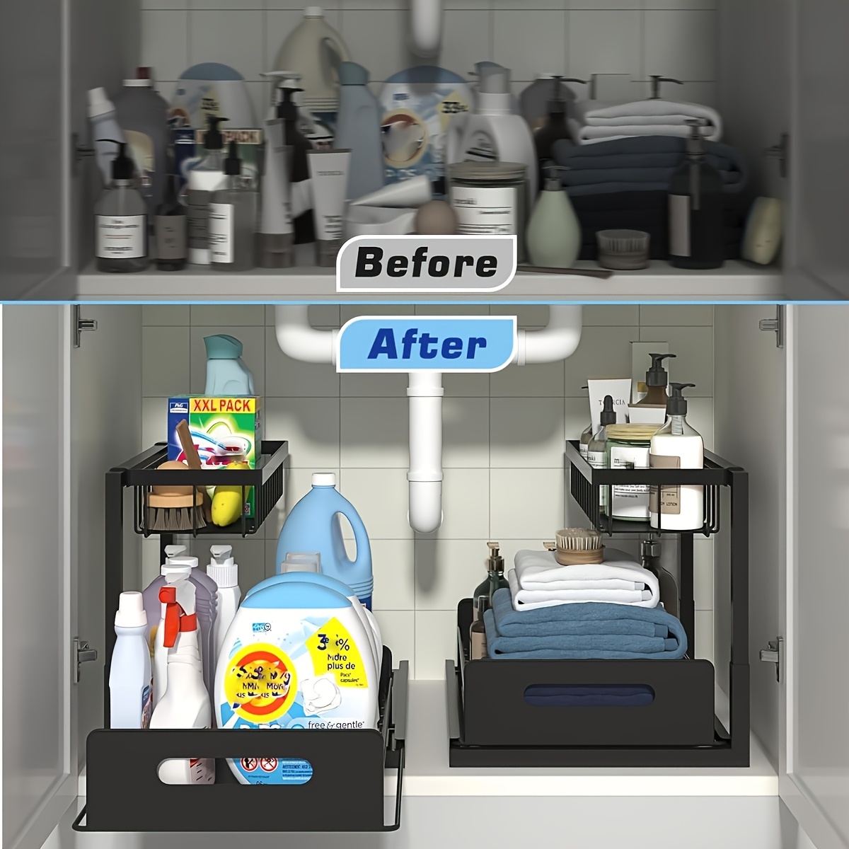 Under Sink Kitchen Storage Rac - огляд і ціна Home Essentials Bathroom Cabinet