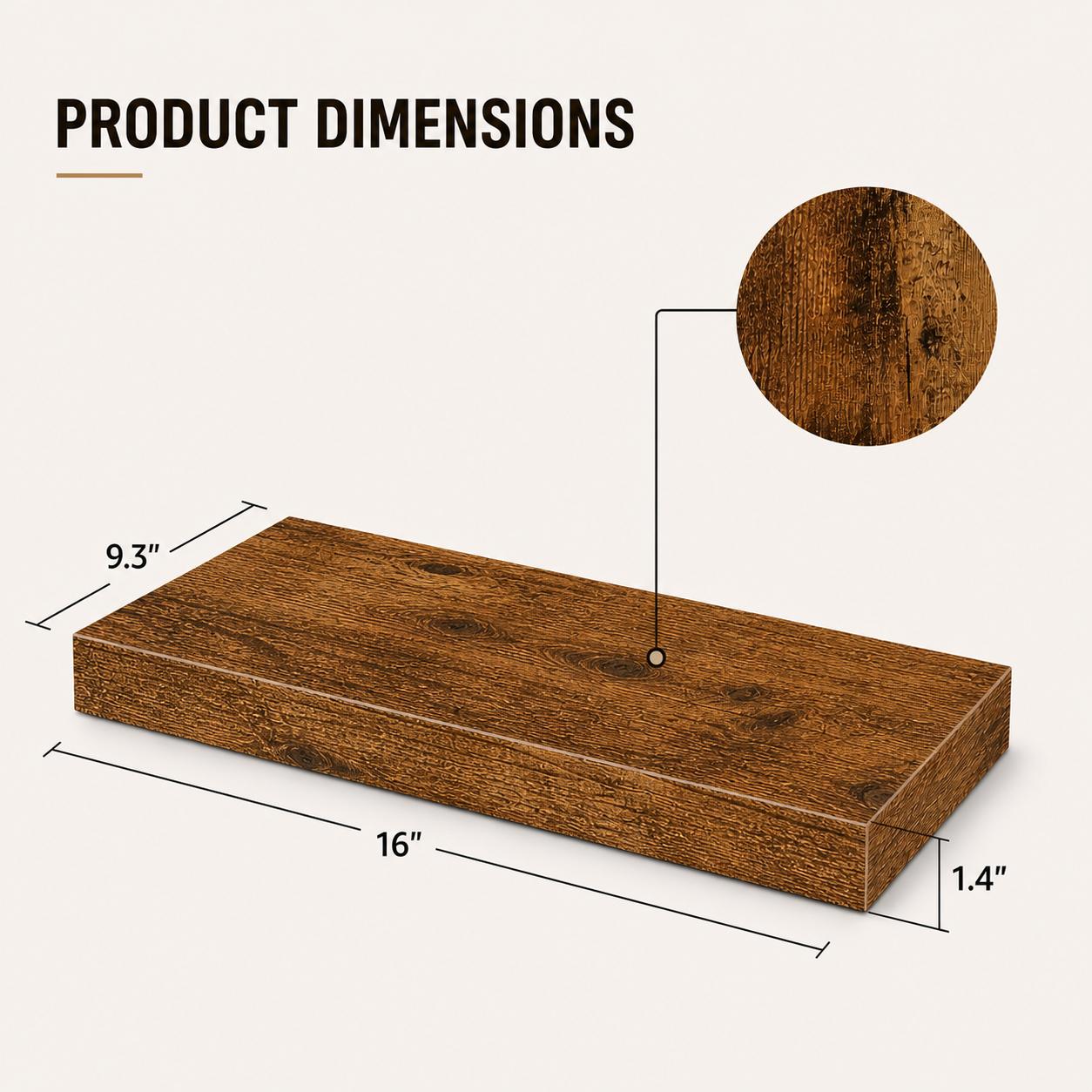 2Pcs Rustic Wood Floating Shel - огляд і ціна Home Bathroom Shelf