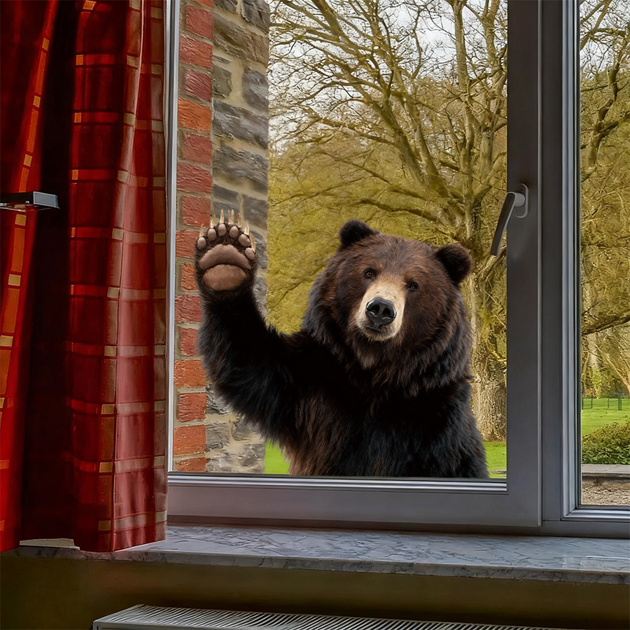 1Pc Lifelike Bear Wall Sticker - огляд і ціна Home One Bathroom