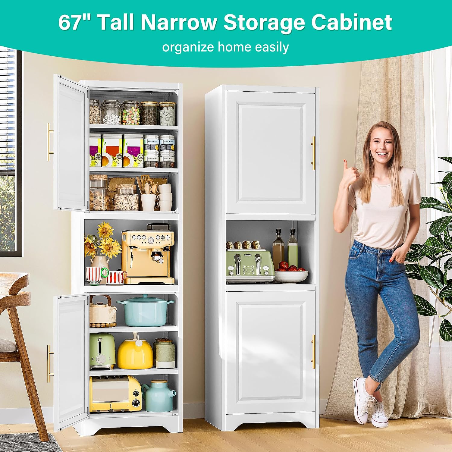 67 Inch Tall Narrow Storage Ca - огляд і ціна Home Bathroom Shelf